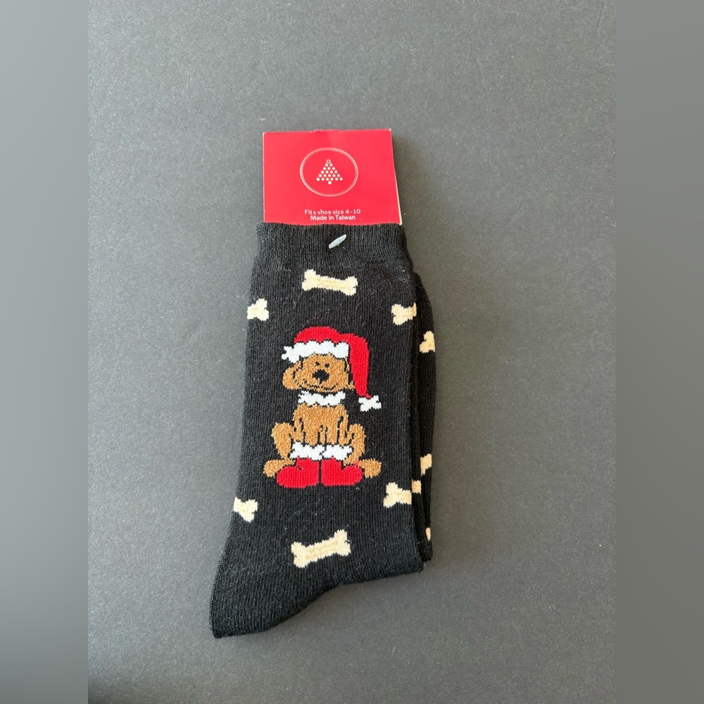 Black Dog Christmas Socks K9 pooch so cute